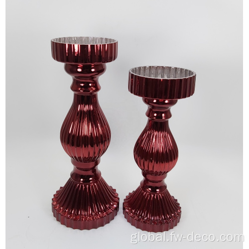 Candle Holder Glass customized hand blown colored glass candle holders Factory